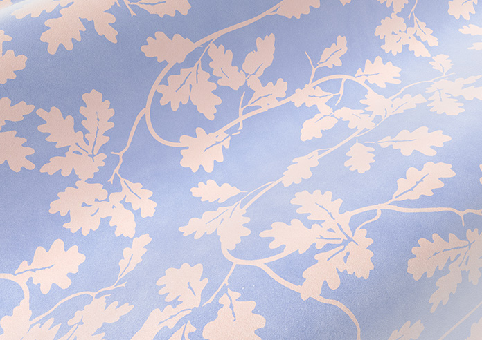Oak Leaves Velvet, Periwinkle - Twist&Fit Roman Blind - Image 4